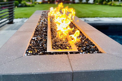 fire pits and seating areas